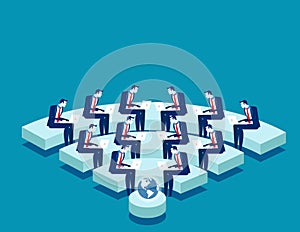 Internet security team. Concept business vector illustration, Technology, Teamwork, Programmer