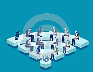 Internet security team. Concept business vector illustration, Technology, Teamwork, Programmer