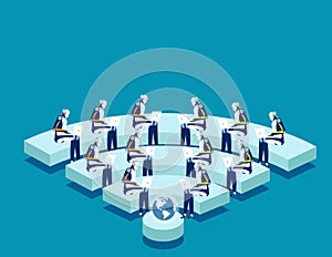 Internet security team. Concept business vector illustration, Technology, Teamwork, Programmer