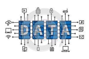 Internet server equipment line art