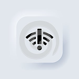 Internet server error icon. Lost connection concept. Wifi network problem. Neumorphic UI UX white user interface web button.