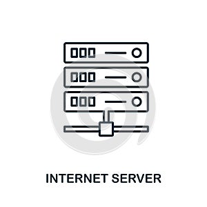 Internet Server icon outline style. Simple glyph from icons collection. Line Internet Server icon for web design and software