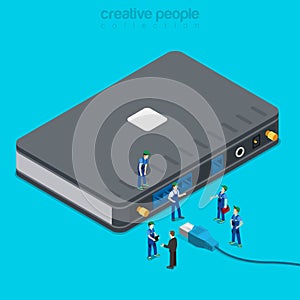 Internet service connection supply wi-fi flat isometric vector