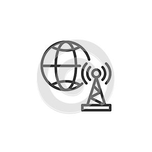 Internet Service Provider line icon