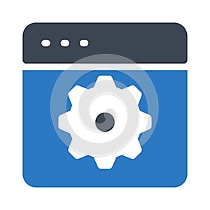 Internet setting glyph color flat vector icon