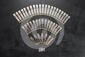 Internet SFP network modules for network switch as wifi symbol on the black background