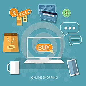 Internet shopping buy now concept online store e-commerce