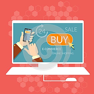 Internet shopping buy now online store e-commerce process