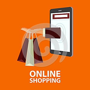 Internet shopping concept in flat style