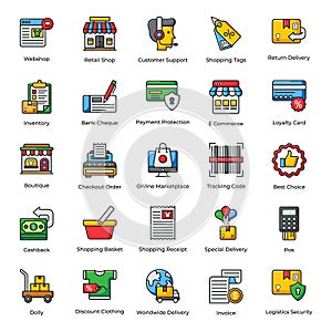 Internet Shopping Flat Icons Pack