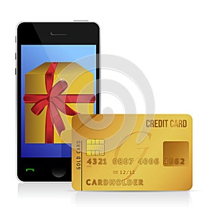 Internet shopping with smart phone and credit card