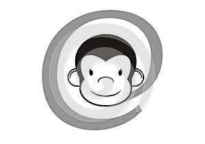 Internet sign with monkey head