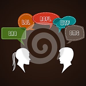 Internet slang abbreviations, Internet or online concept