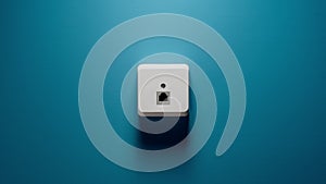 Internet Socket on a blue wall