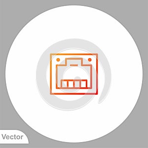 Internet socket vector icon sign symbol