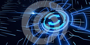 Internet software and technology update concept