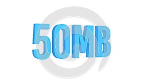 Internet speed 50 mb. Blue color. Alpha channel