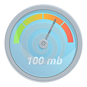 Internet speed computer icon, cartoon style