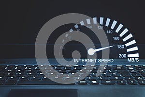 Internet speed measurement. Internet and technology concept