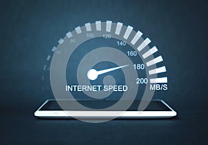 Internet speed measurement. Internet and technology concept