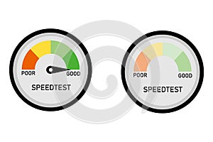 Internet speed meter illustration in Vector format. Suitable to be used as a design element for internet speed, network quality, i