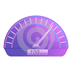 Internet speed test icon, cartoon style