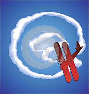 Internet symbol and aeroplane