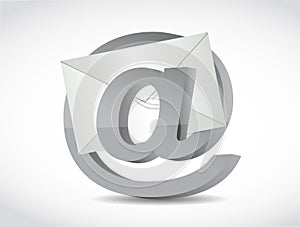 At internet symbol and email illustration