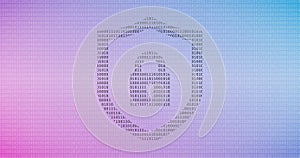 Internet technology cyber security data concept with binary digits and shield lock colorful background