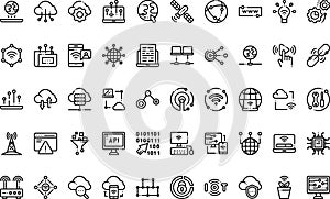 Internet technology icons High-Quality Vector Icons Collection with Editable Stroke. Ideal for Professional and Creative photo