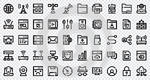 Internet Technology set. Set line outline icons. Internet Technology symbols. Vector illustration