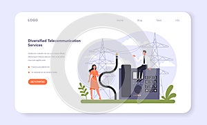 Internet telecommunication services sector of the economy web banner