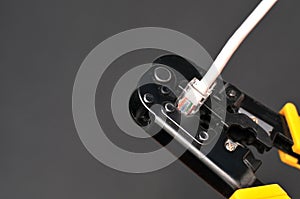 internet or telephone line cables and crimper