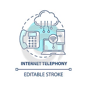 Internet telephony concept icon photo