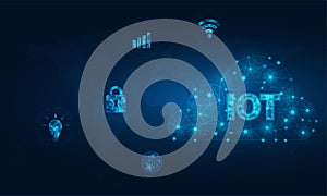 Internet of thing cloud digital technology design iot world security photo