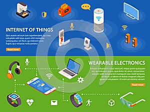 Internet Of Things 2 Isometric Banners