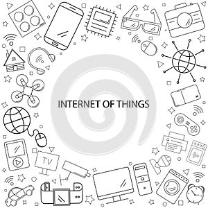 Internet of things background from line icon
