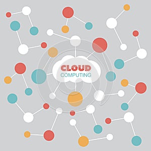 Internet of Things or Cloud Computing Design Concept with Connected Colorful Nodes Representing Various Smart Devices