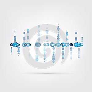 Internet of Things, Cloud Computing Design Concept with Icons - Digital Network Connections, Technology Background