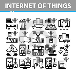 Internet Of Things Collection Icons Set Vector