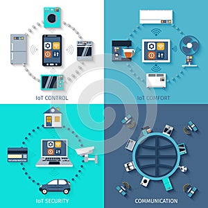Internet of things flat icons composition