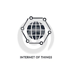 Internet of things icon. simple element illustration. isolated trendy filled internet of things icon on white background. can be