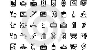 Internet of things icons High-Quality Vector Icons Collection with Editable Stroke. Ideal for Professional and Creative photo