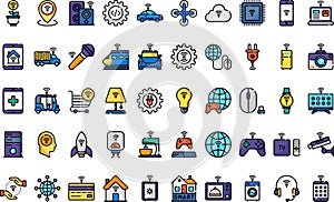 Internet of things icons High-Quality Vector Icons Collection with Editable Stroke. Ideal for Professional and Creative photo