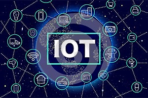 Internet of things IOT. Devices and connectivity concepts.