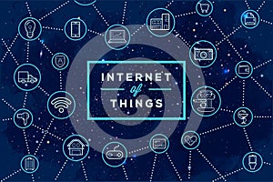 Internet of things IOT. Devices and connectivity concepts. Cloud center