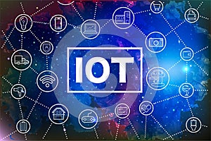 Internet of things IOT. Devices and connectivity concepts. Cloud center