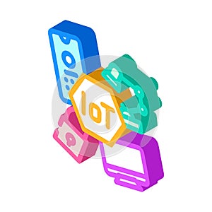 internet of things iot devices industry 4 isometric icon vector illustration