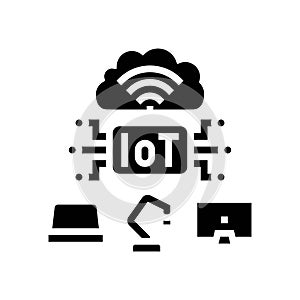 internet of things iot industry 5 glyph icon vector illustration