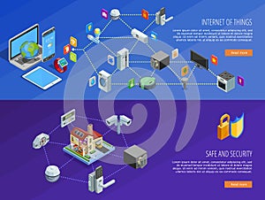 Internet Of Things 2 Isometric Banners